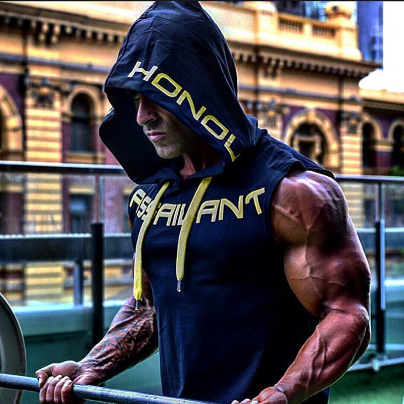 New Product Fitness Men'S Vest Sports Vest Slim Stretch Breathable Sports Sleeveless Vest