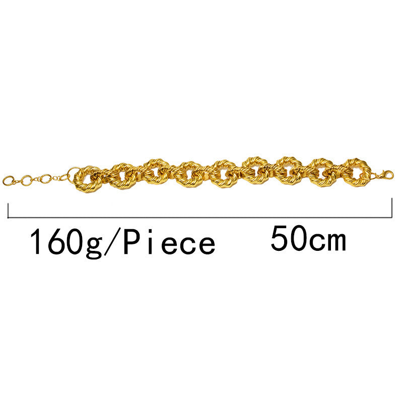 Fashionable Gold Twist Necklace