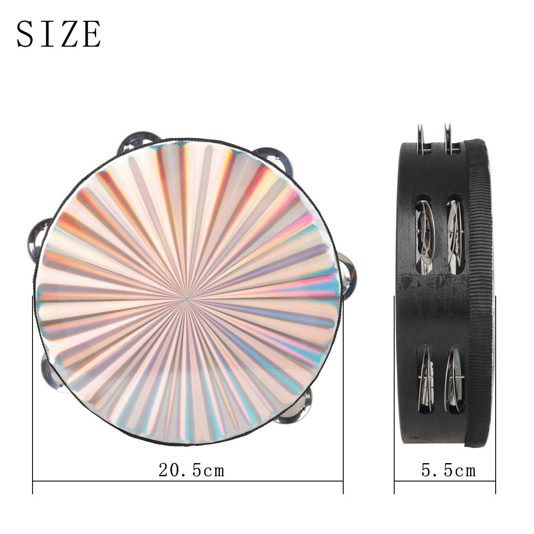 Laser Double-row Hand Tambourine Hand Drumming Orff Instruments Dance Performance Tambourine Early Childhood Primary School Music Teaching Aids