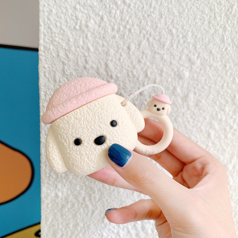 Compatible with Apple, Cartoon Hat Dog Suitable For Apple Airpods Headset Protective Case