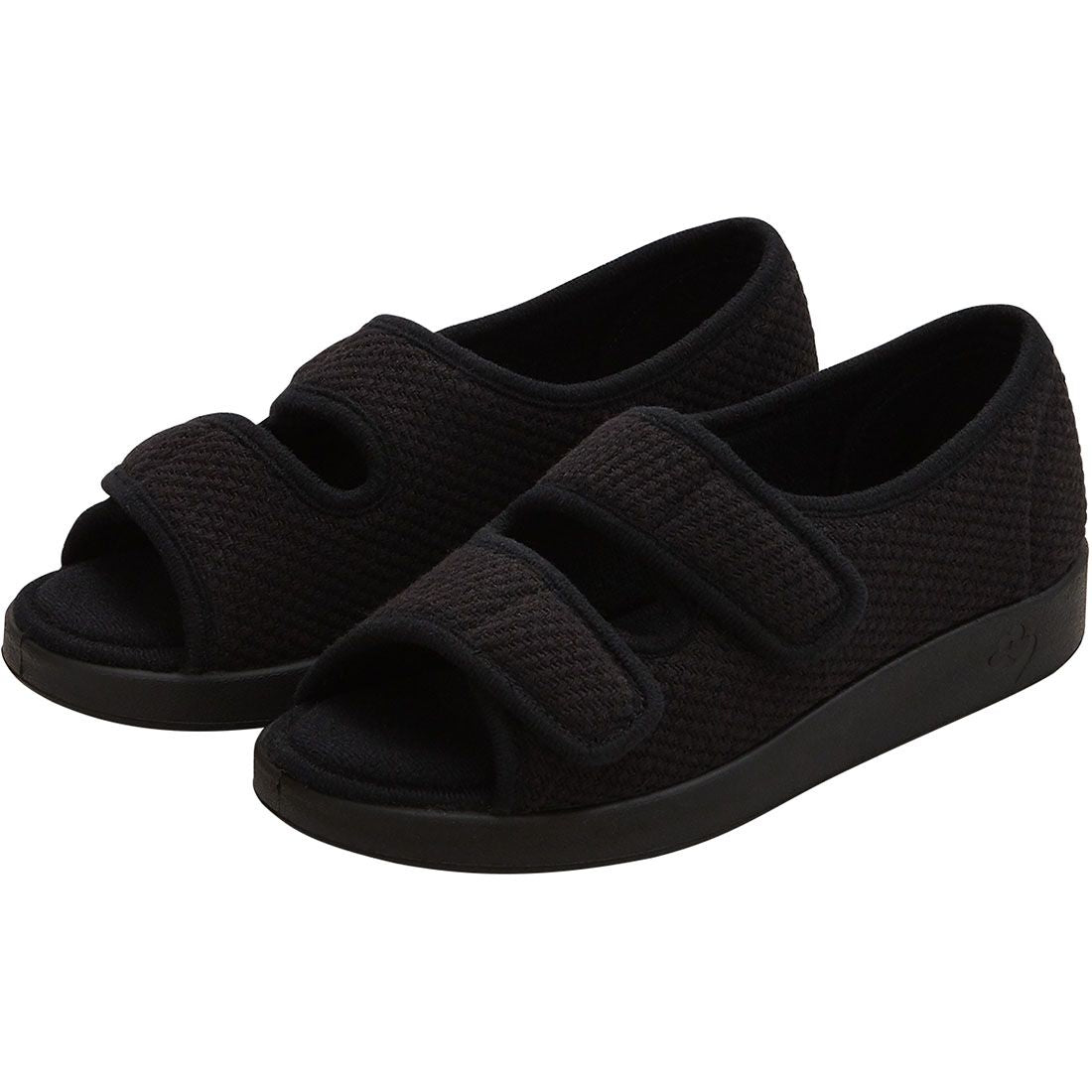 Silvert s Womens Easy Closure Sandal For Indoors & Outdoors Black