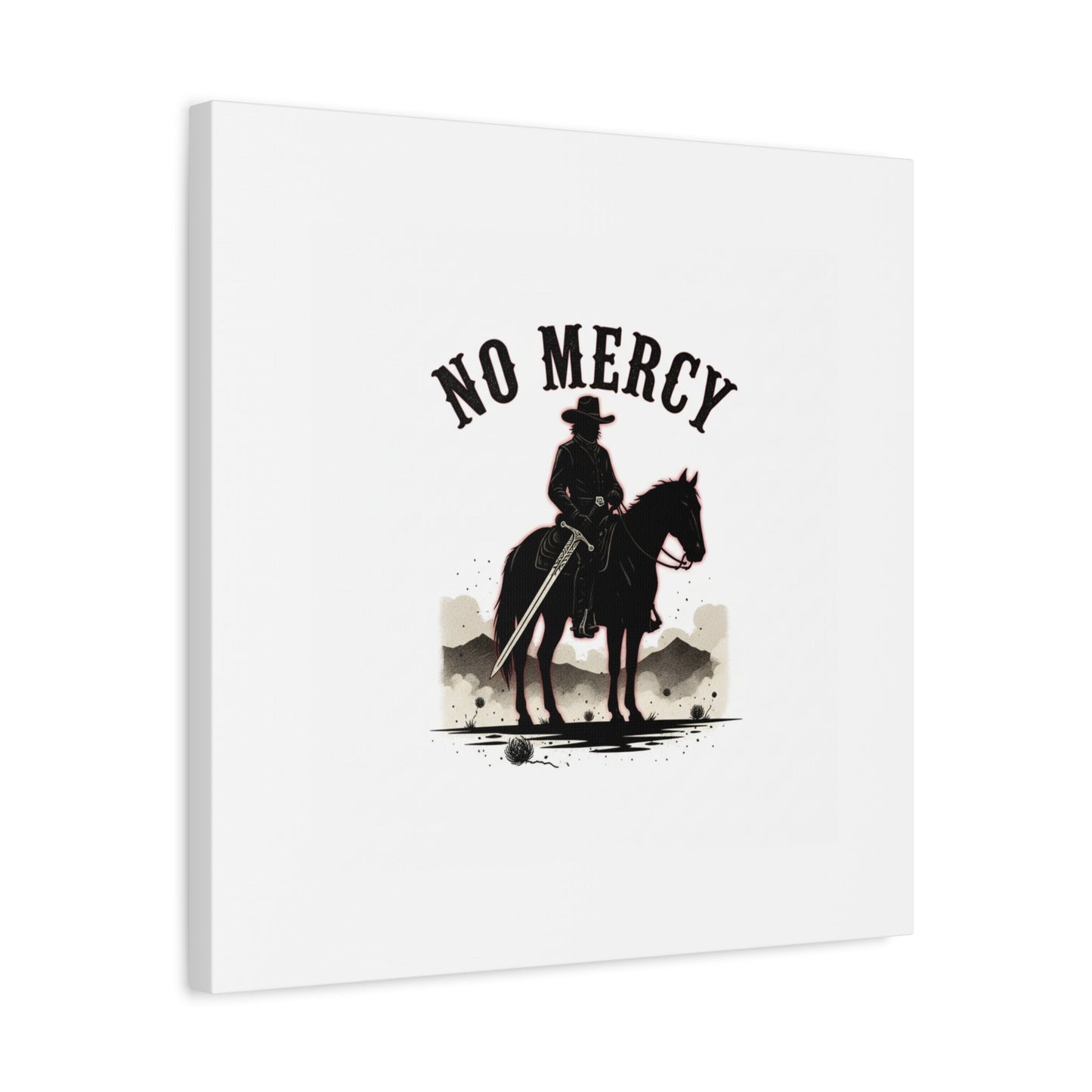 No Mercy Cowboy Skull Canvas | western skull art, gothic Americana