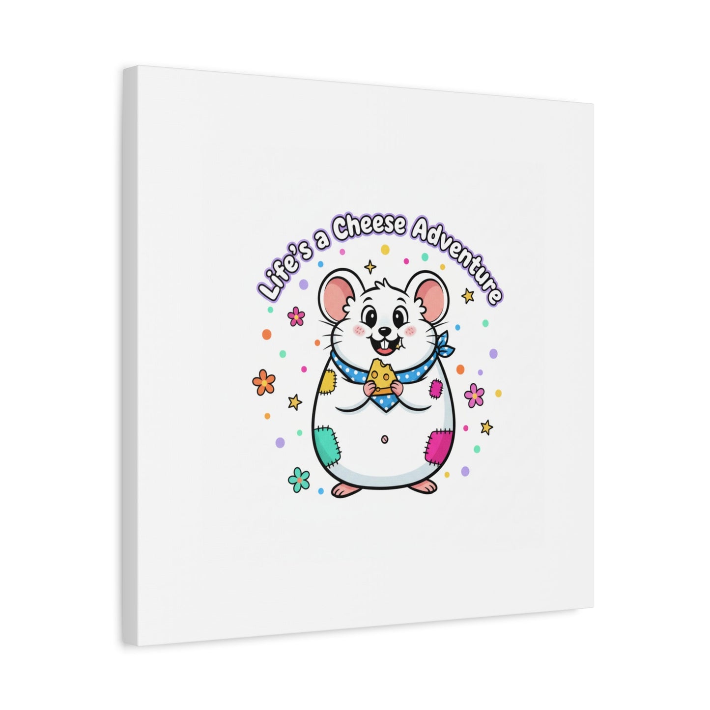 Life's a Cheese Adventure Canvas | Rodent-Core rat art print
