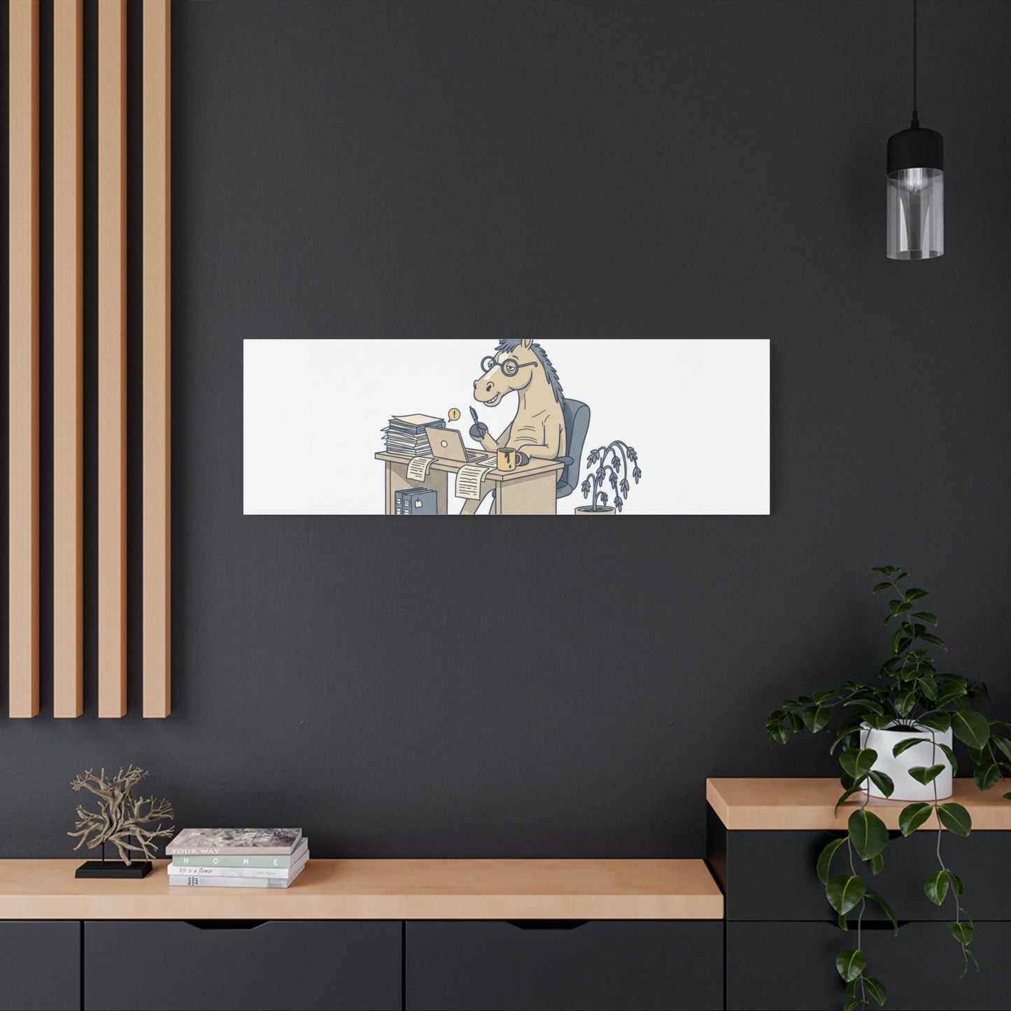 Best Desk Jockey Canvas, Workhorse Office Art | Corporate Burnout Parody
