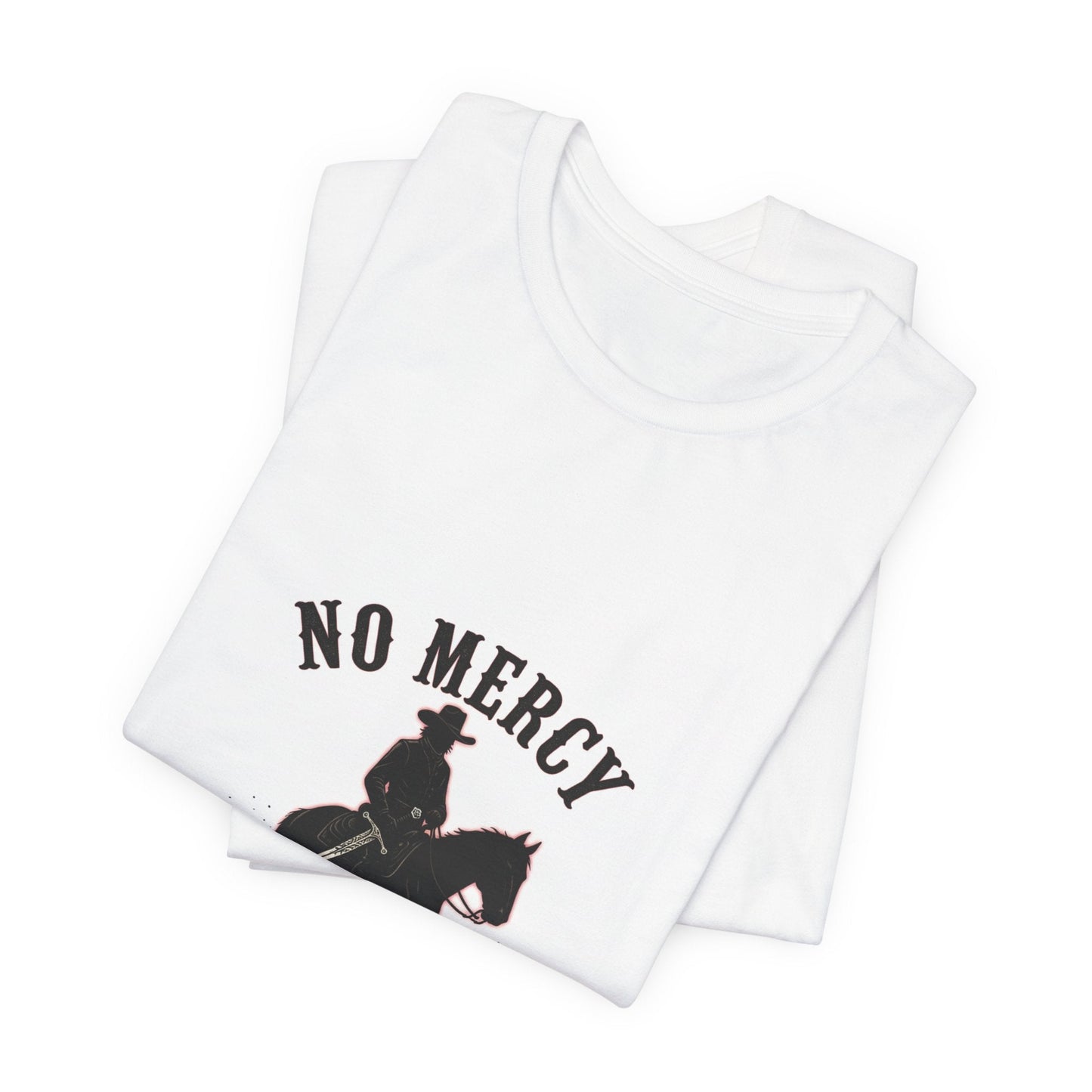 No Mercy Cowboy Skull Tee | Western-Gothic, desert noir design