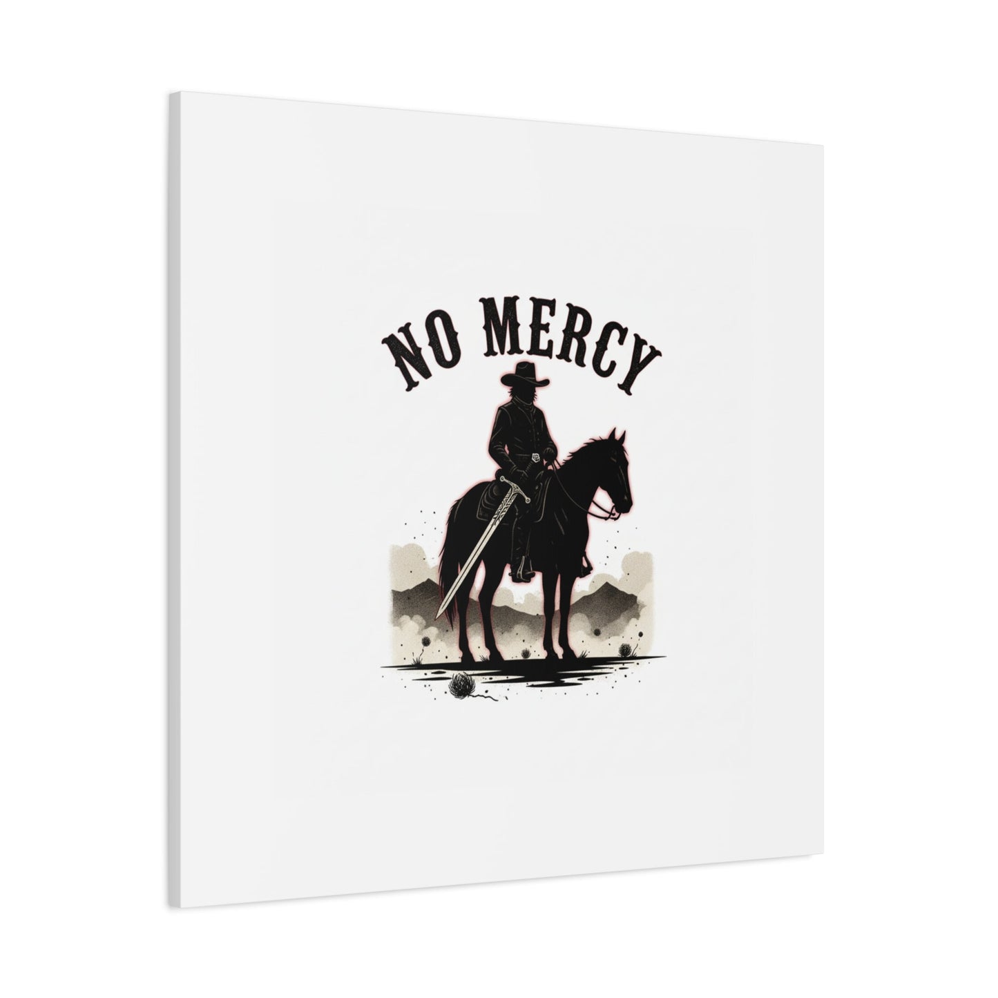 No Mercy Cowboy Skull Canvas | western skull art, gothic Americana