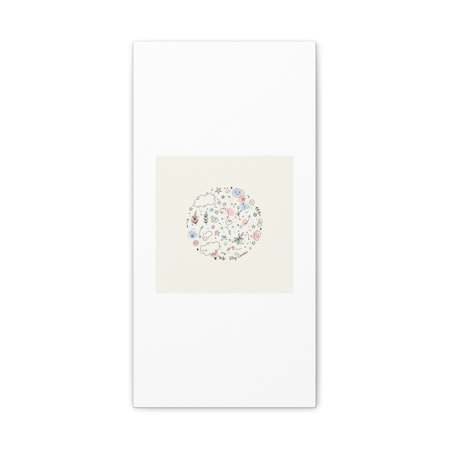 Doodle Circle Line Drawing Matte Canvas, Hand-Drawn Sketch Art