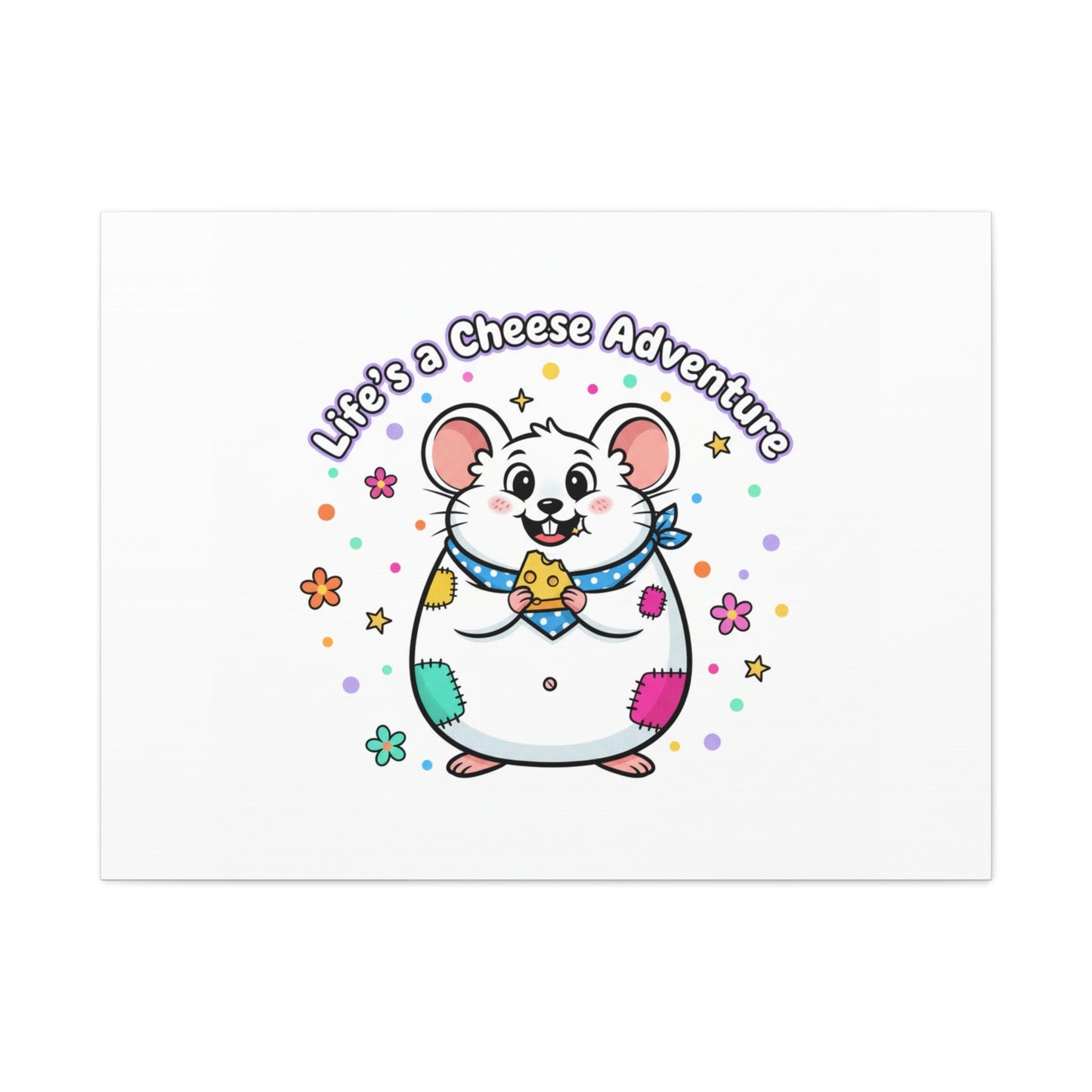 Life's a Cheese Adventure Canvas | Rodent-Core rat art print