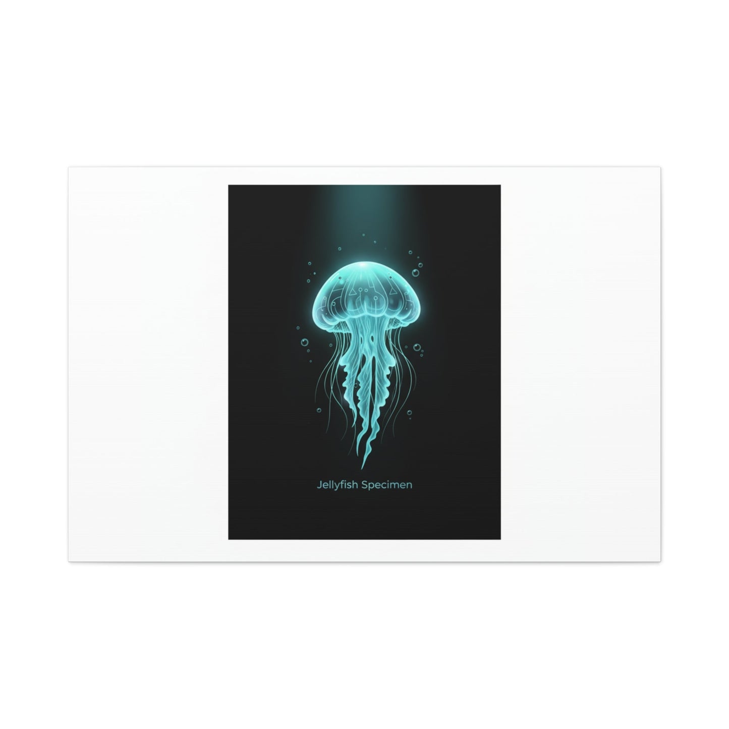 Bioluminescent Jellyfish Art Canvas | Deep Sea Aesthetic, Neon Glow