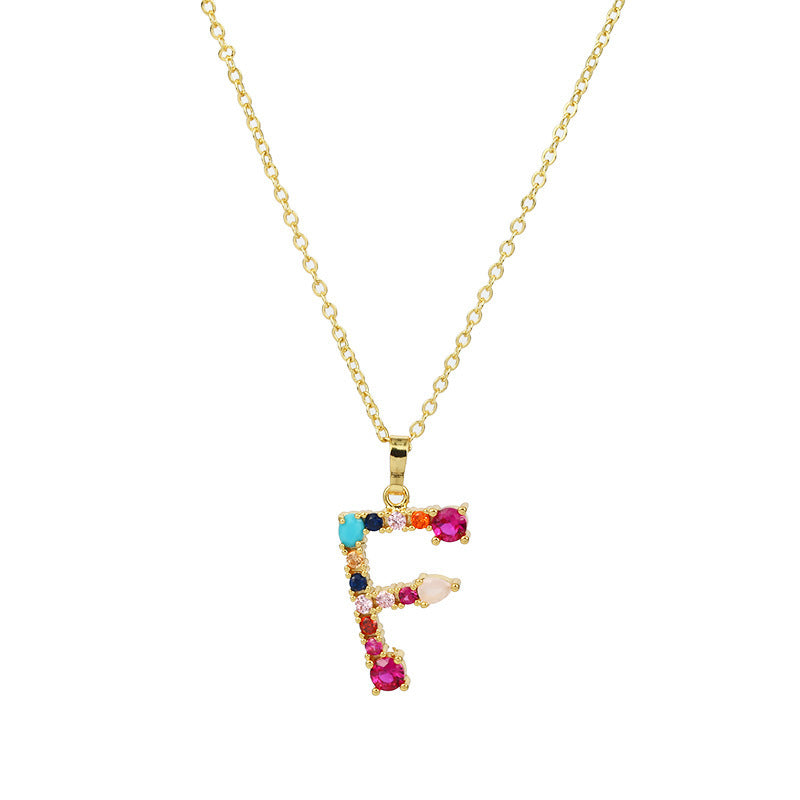 GEMSTONE LETTER NECKLACE