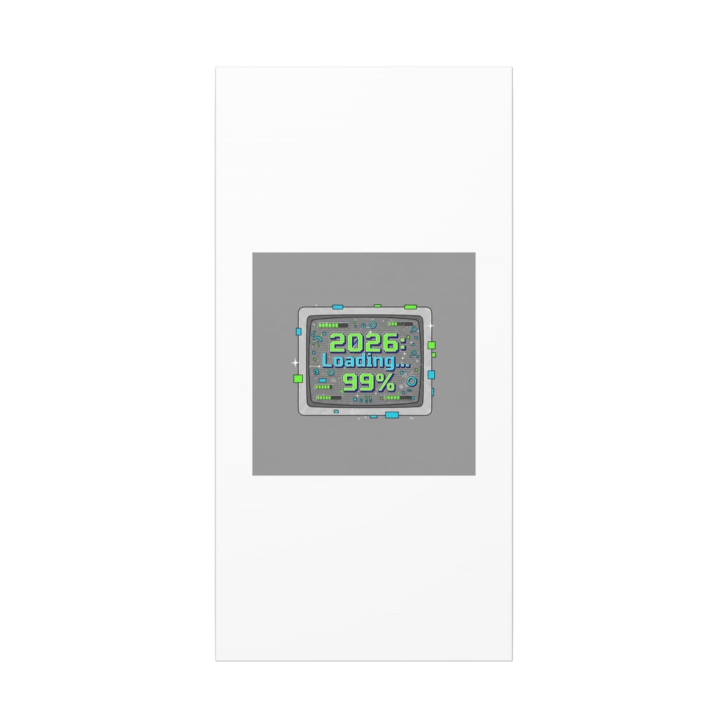 2026 Loading 99% Canvas | NYE countdown, retro system interface