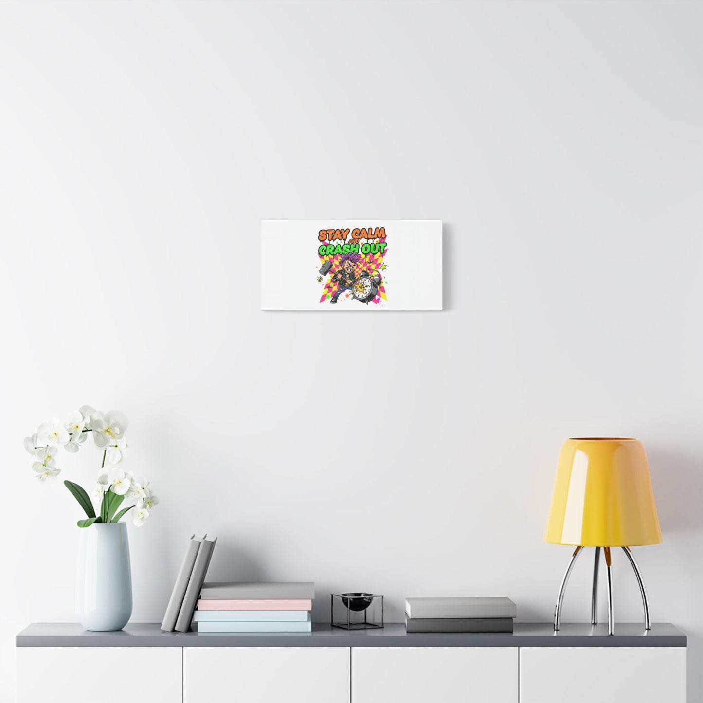 Stay Calm and Crash Out Canvas | neon skate graffiti, meltdown art