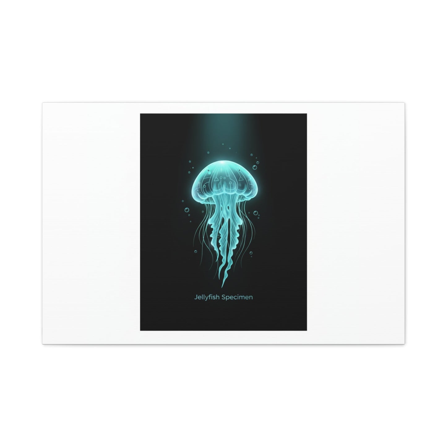 Bioluminescent Jellyfish Art Canvas | Deep Sea Aesthetic, Neon Glow
