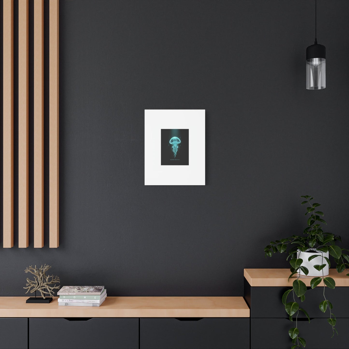 Bioluminescent Jellyfish Art Canvas | Deep Sea Aesthetic, Neon Glow
