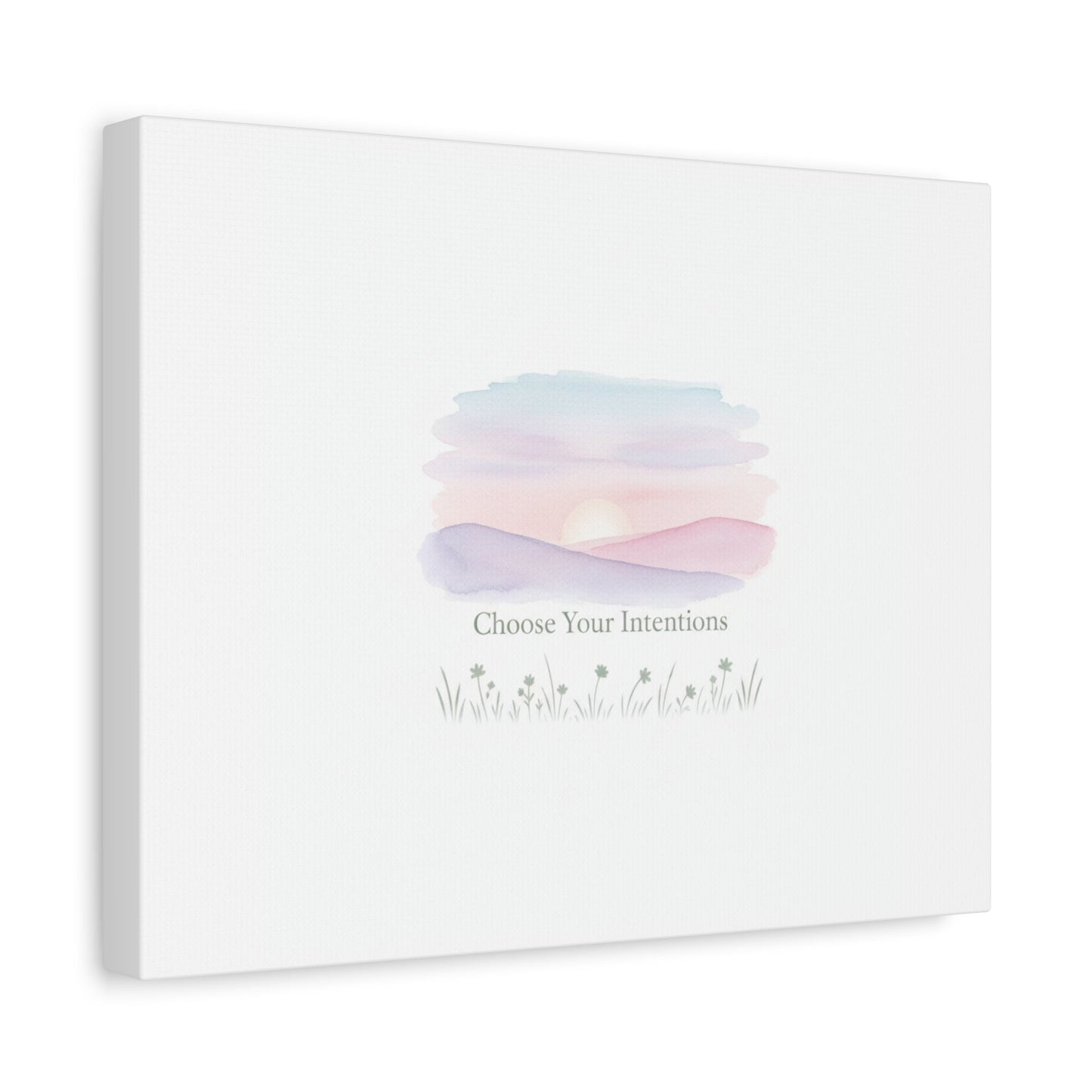 Choose Your Intentions Canvas, soft wellness poster, pastel gradient mindfulness art