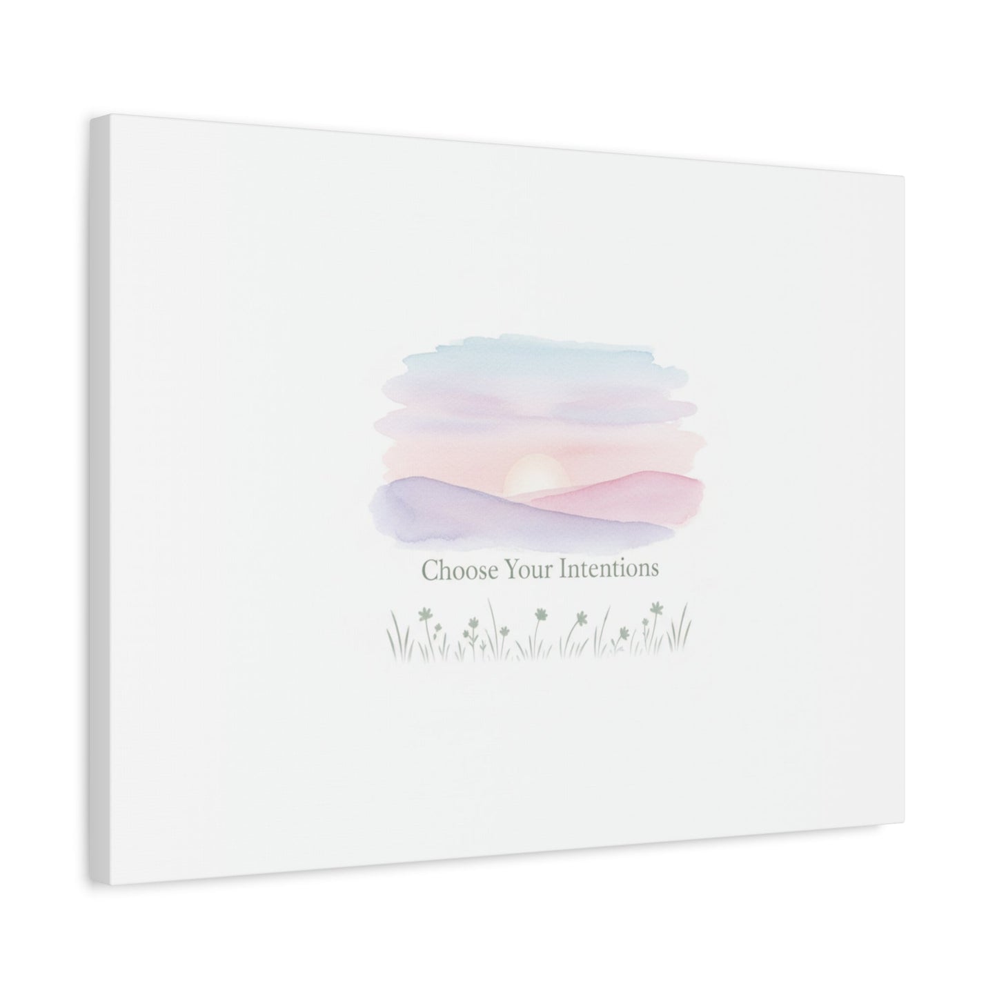 Choose Your Intentions Canvas, soft wellness poster, pastel gradient mindfulness art