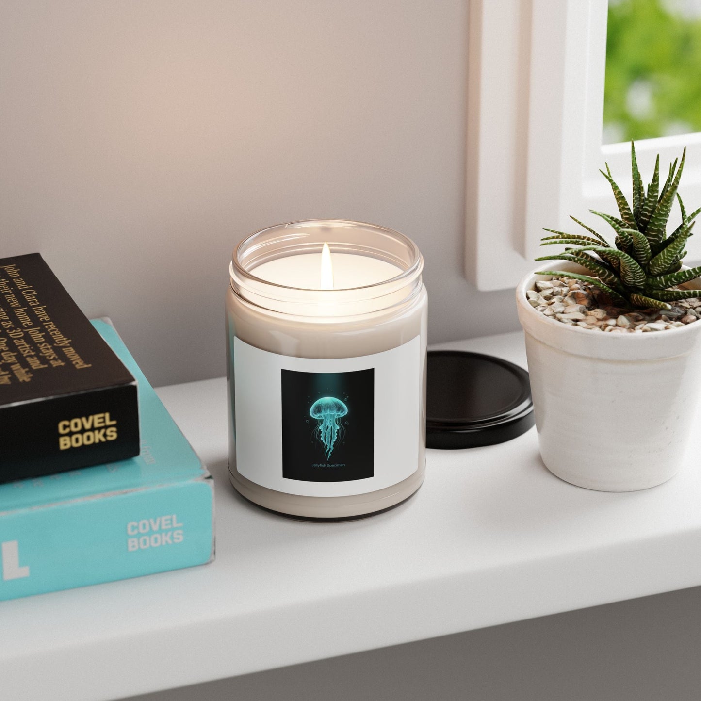 Bioluminescent Jellyfish Candle | Scented Soy Candle, Neon Deep Sea Aesthetic