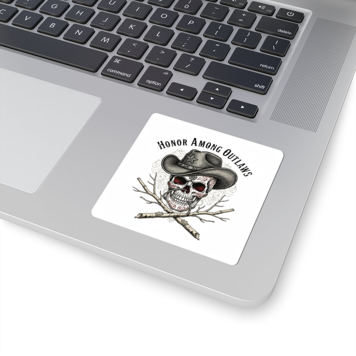 Honor Among Outlaws Sticker | Western Skull Art, Gothic Americana