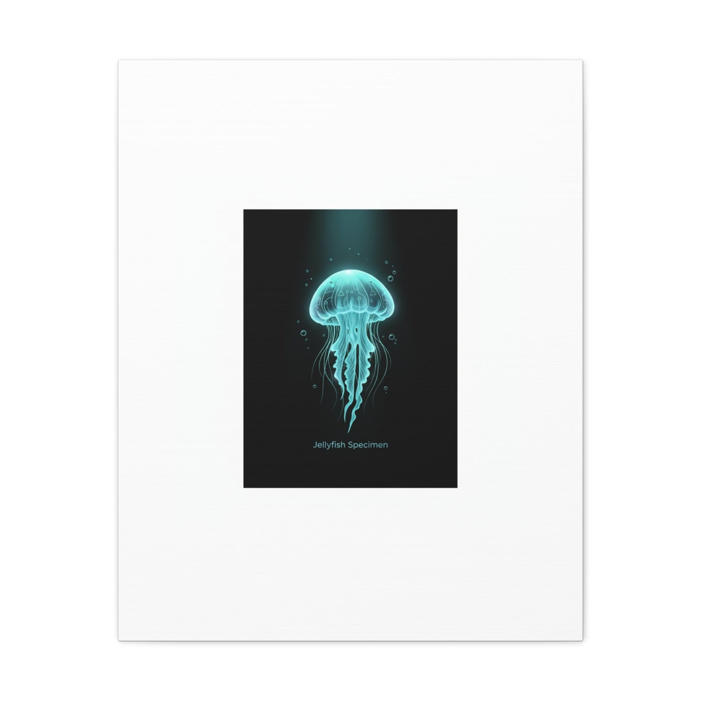 Bioluminescent Jellyfish Art Canvas | Deep Sea Aesthetic, Neon Glow