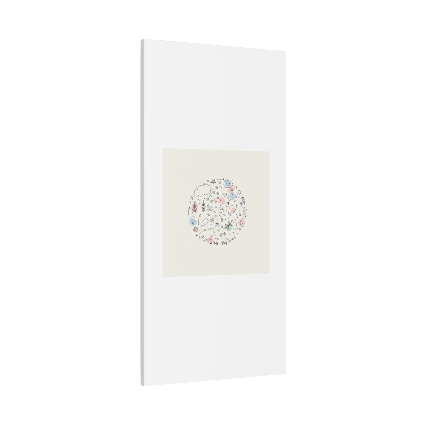 Doodle Circle Line Drawing Matte Canvas, Hand-Drawn Sketch Art