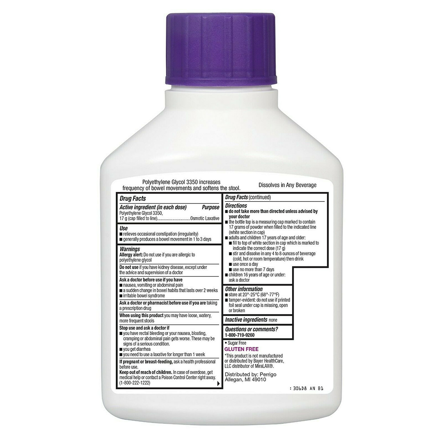 Perrigo Polyethylene Glycol 3350 17.9 Oz Powder