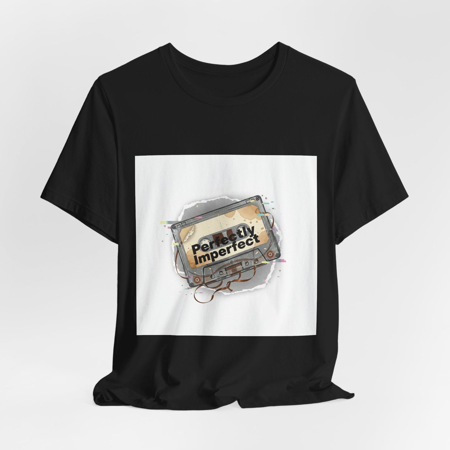 Glitch Cassette 'Perfectly Imperfect' Tee | glitch art shirt, retro tech nostalgic