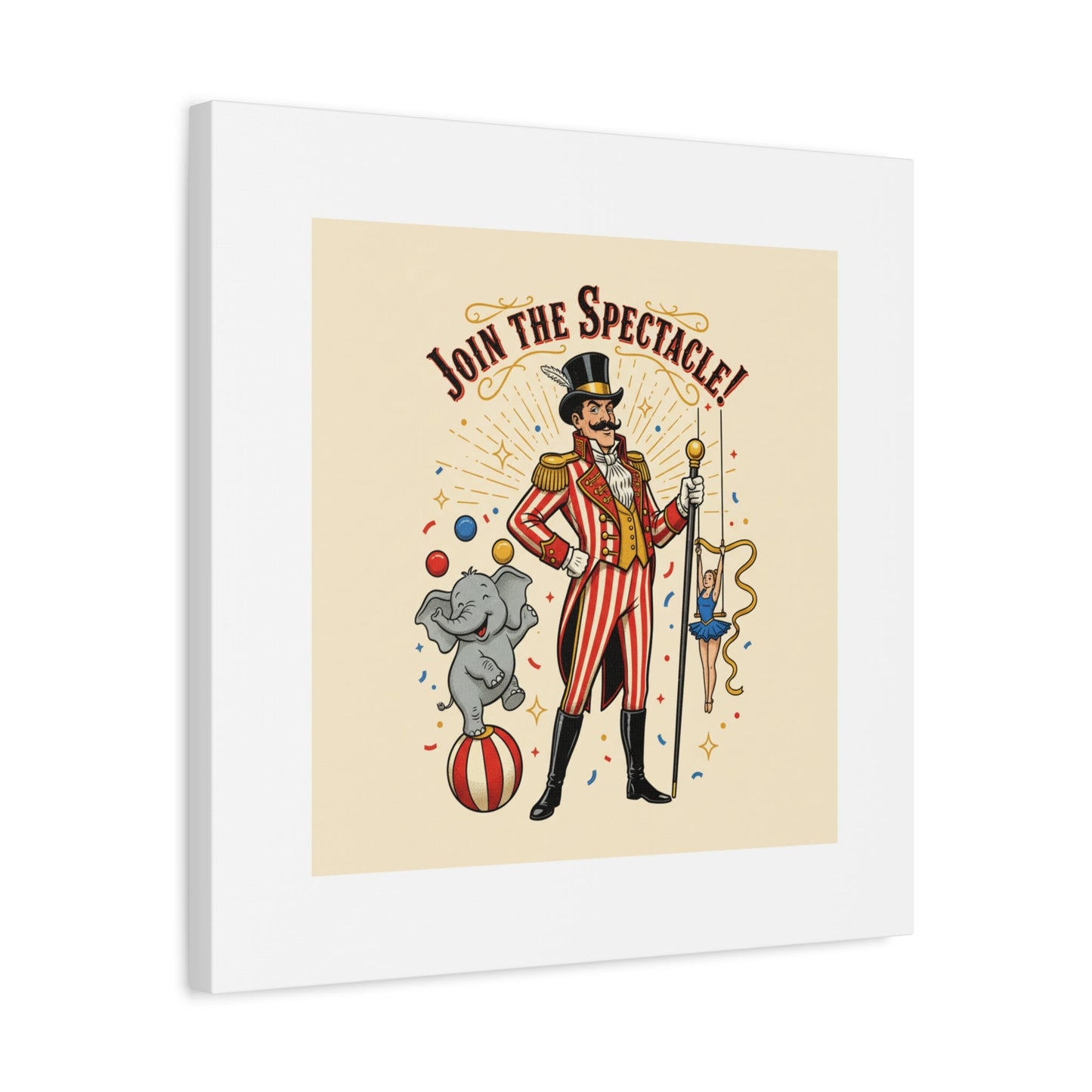 Join the Spectacle Circus Art Print | Matte Canvas, Stretched, Vintage Carnival Design