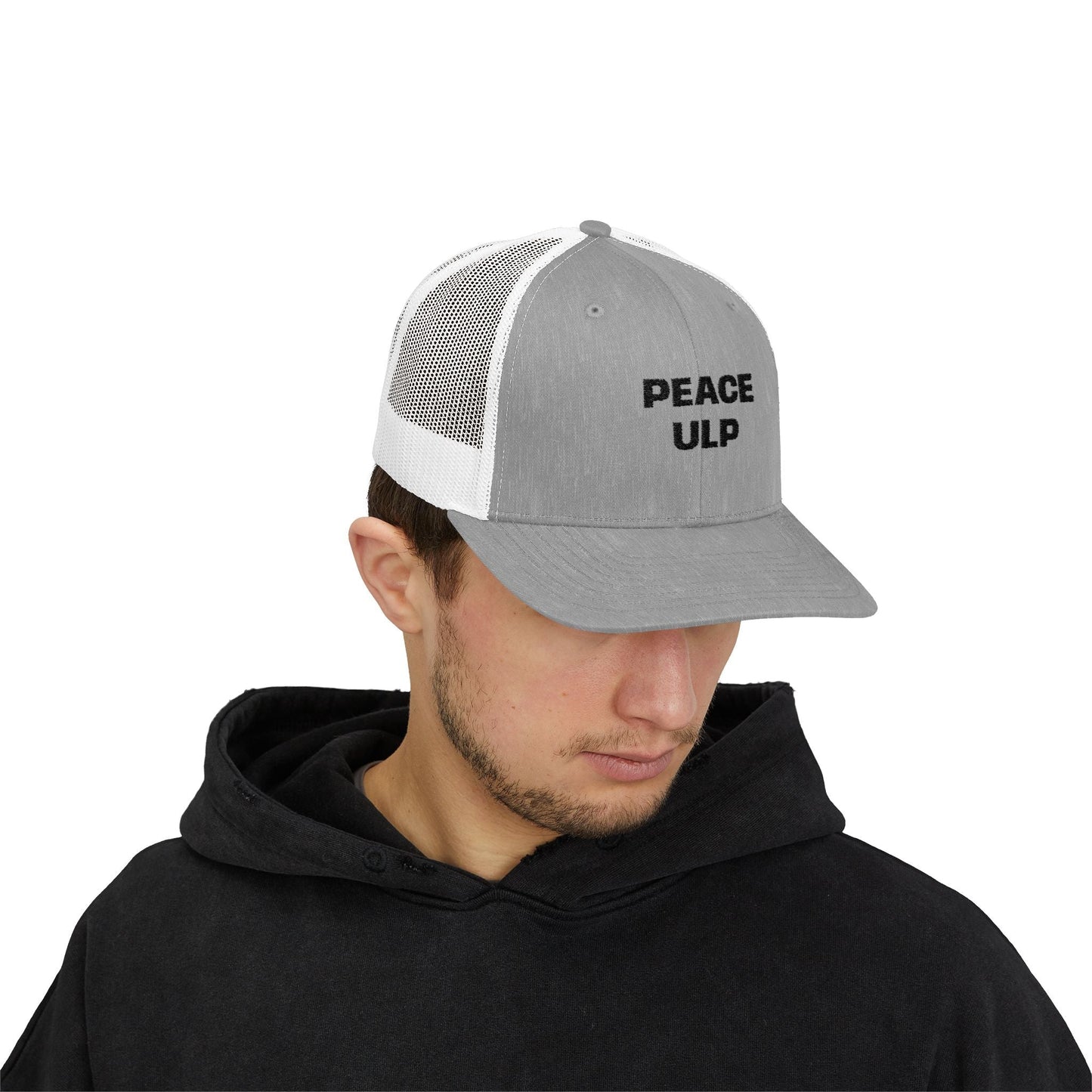 Peace ULP Trucker Cap - Vintage Grey Mesh Snapback Hat