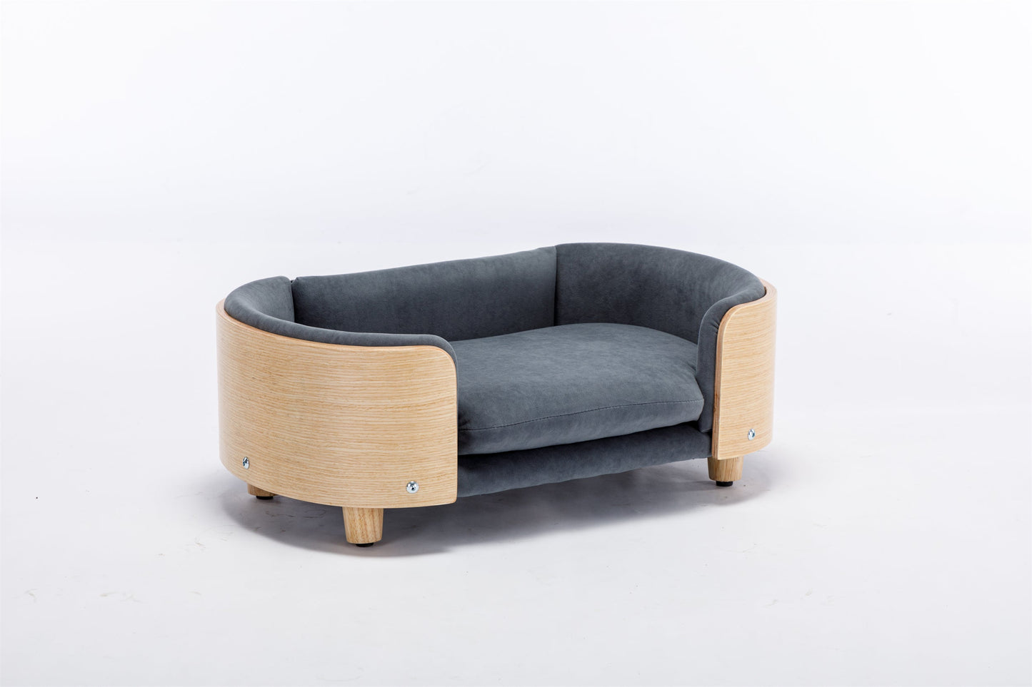 Scandinavian Style Elevated Dog Bed Pet Sofa with Solid Wood Legs and
