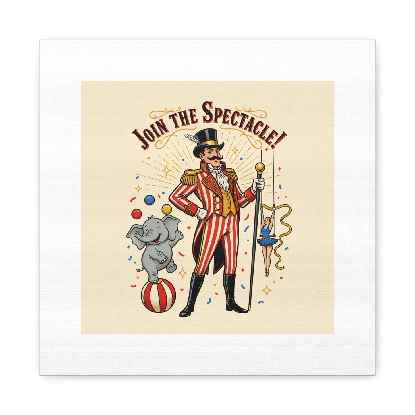 Join the Spectacle Circus Art Print | Matte Canvas, Stretched, Vintage Carnival Design