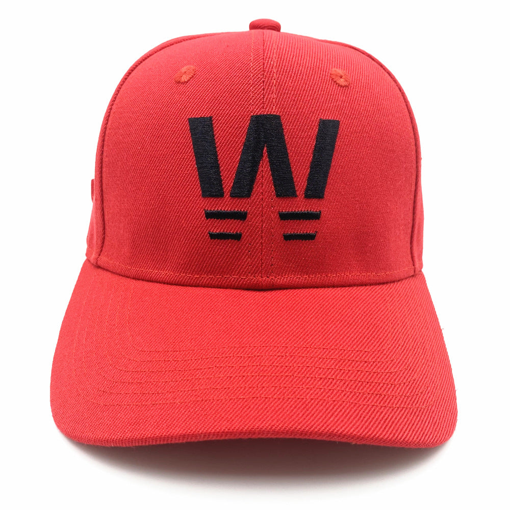 Anime soccer player hat embroidered red baseball cap duckbill cap