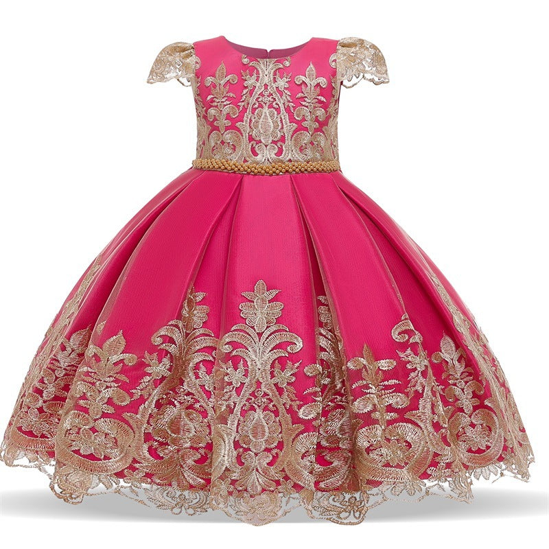Bowknot children's skirt and net gauze dress