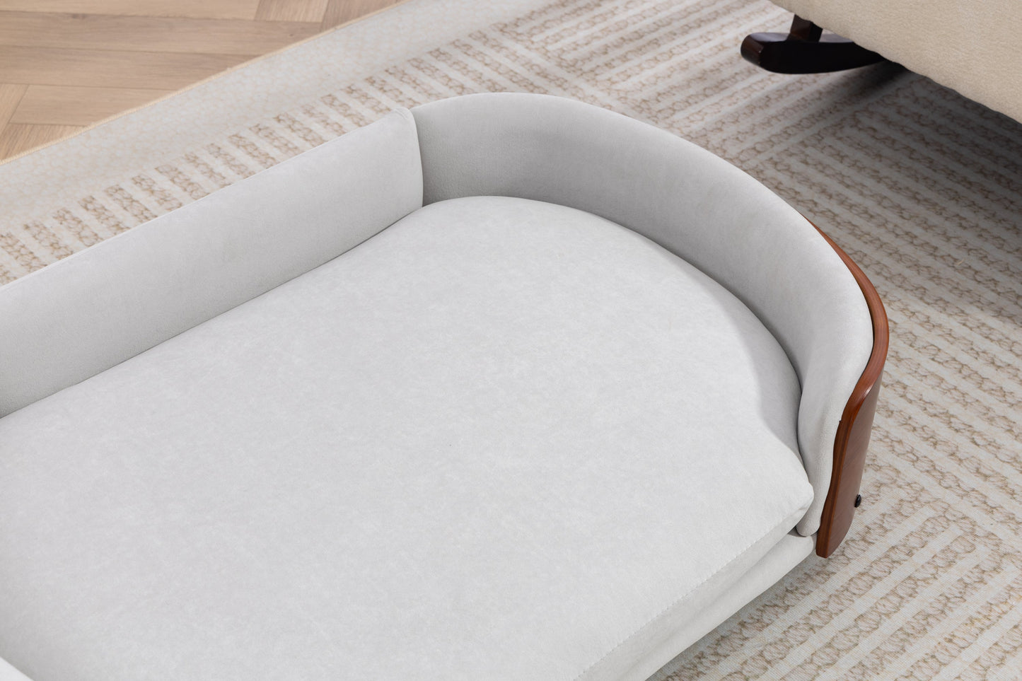 Scandinavian Style Elevated Dog Bed Pet Sofa with Solid Wood Legs and