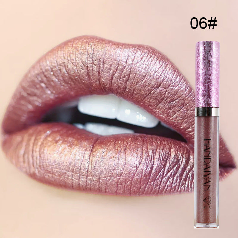 handaiyan Diamond Pearl Lip Gloss Non-Stick Cup Mermaid Lip Gloss Lipstick