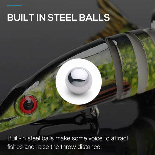 TREHOOK 10cm/12.5cm Pike Wobblers for Fishing Artificial Bait Hard Multi Jointed Swimbait Crankbait Lifelike Fishing Lure Tackle