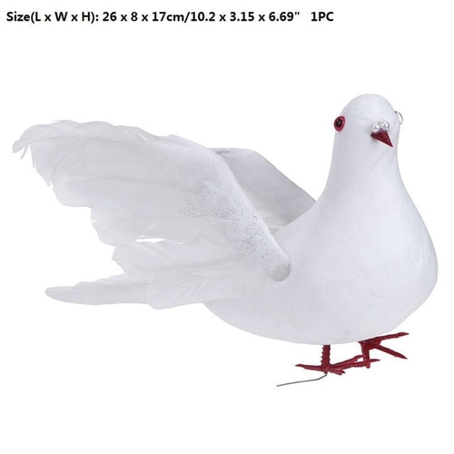 1PC Decorative Dove Artificial Foam Feather White