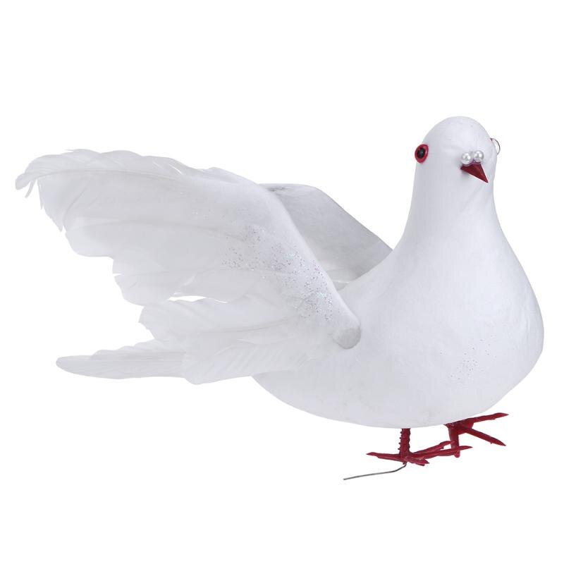 1PC Decorative Dove Artificial Foam Feather White