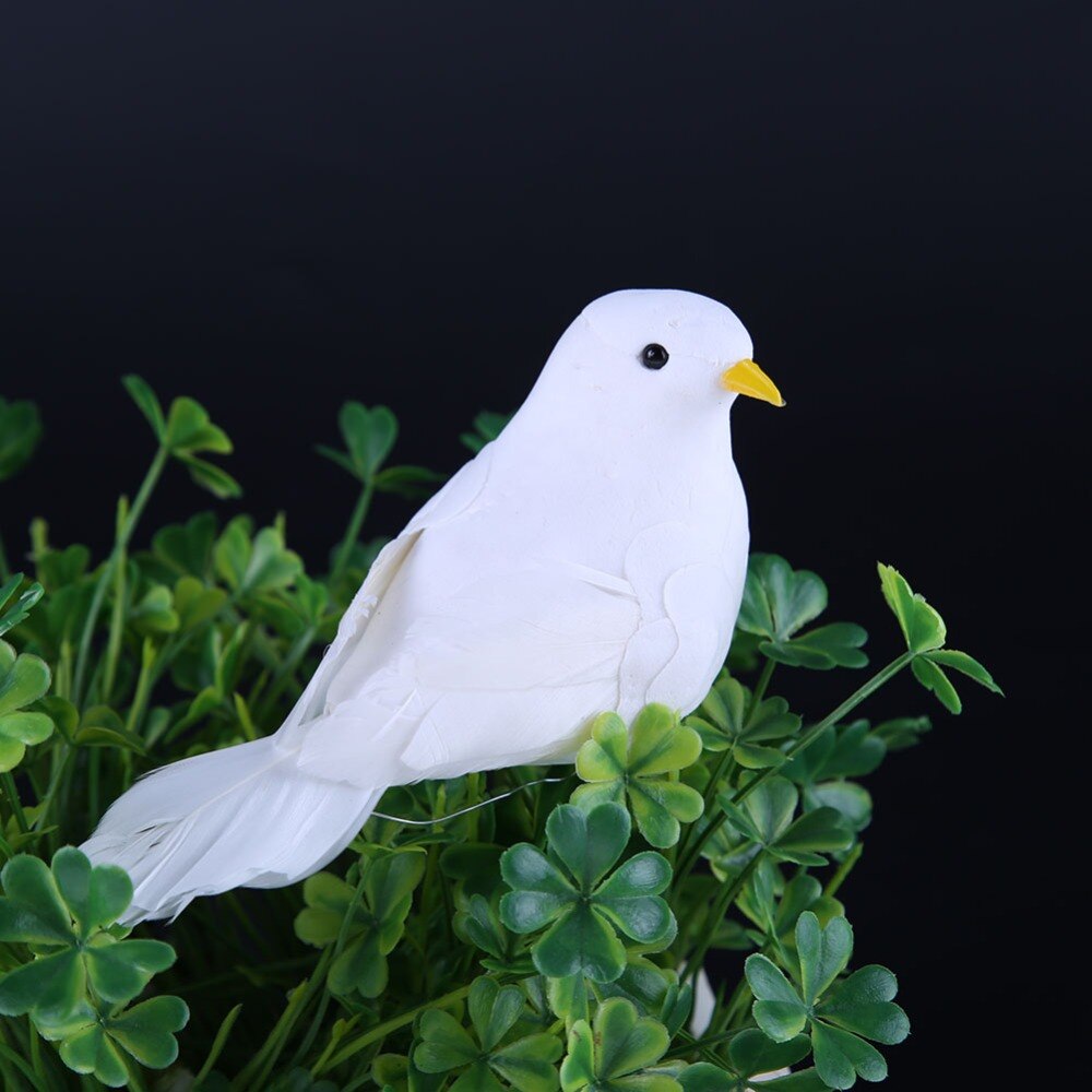 1PC Decorative Dove Artificial Foam Feather White