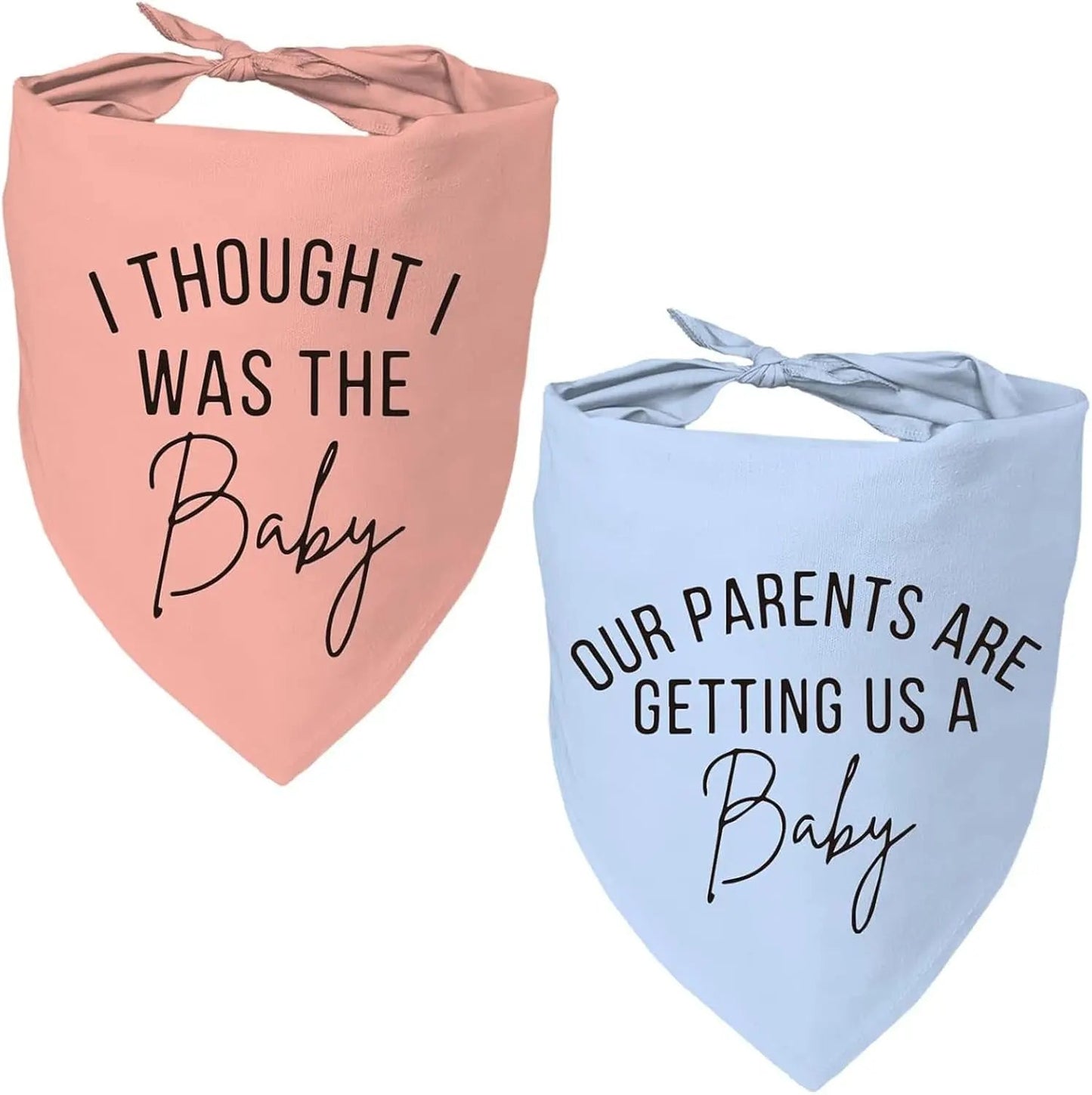 2 Pack Dog Pregnancy Announcement Bandanas Blue Pink Gender Reveal
