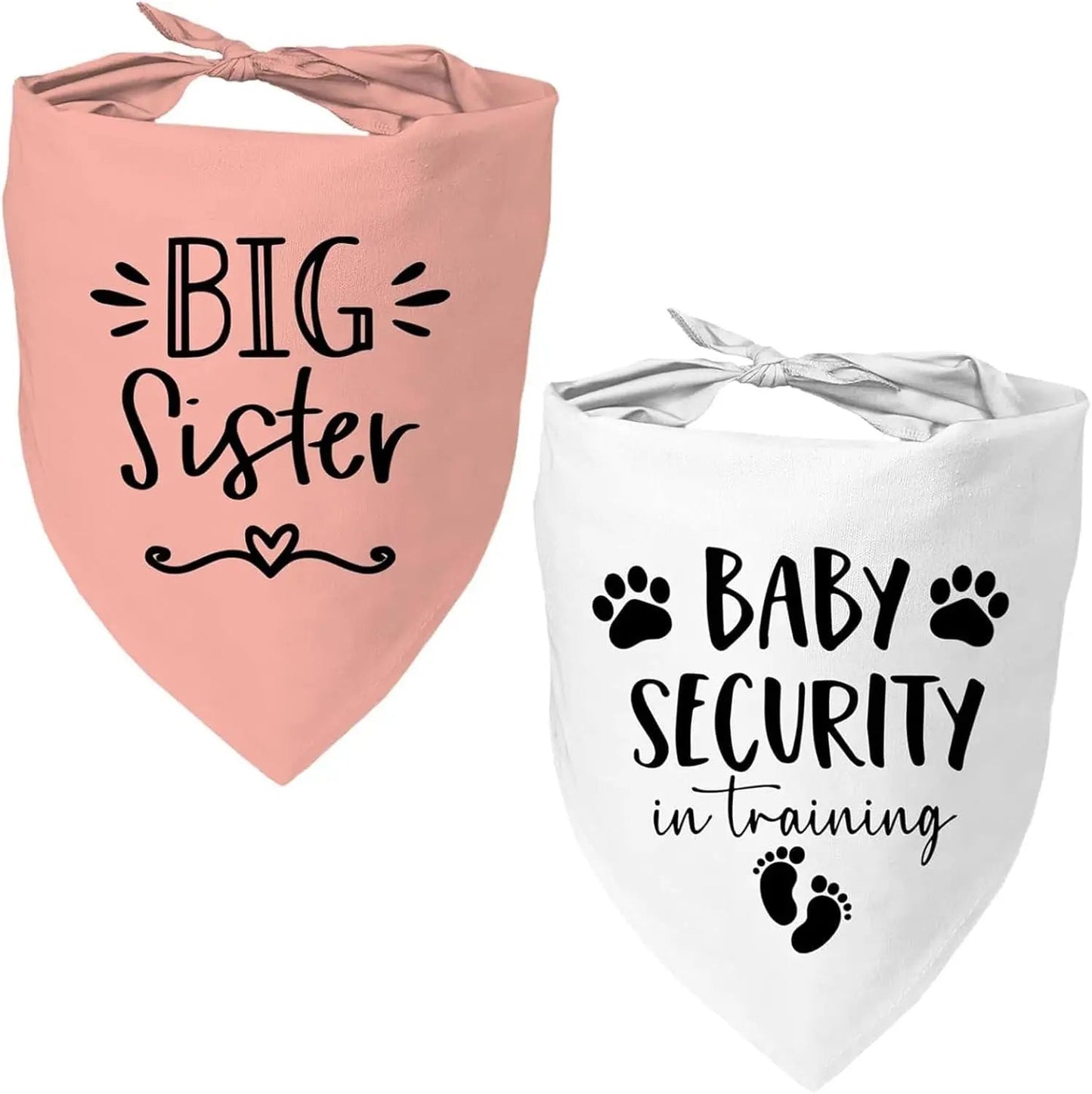 2 Pack Dog Pregnancy Announcement Bandanas Blue Pink Gender Reveal