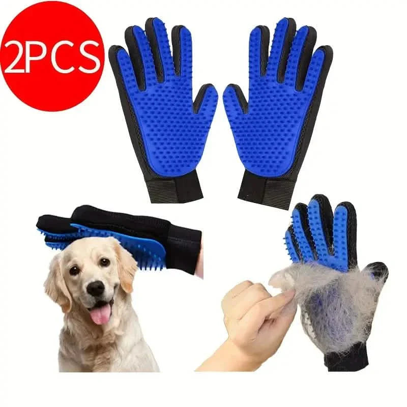 2-in-1 Pet Grooming Gloves Brushes For Dogs And Cat
