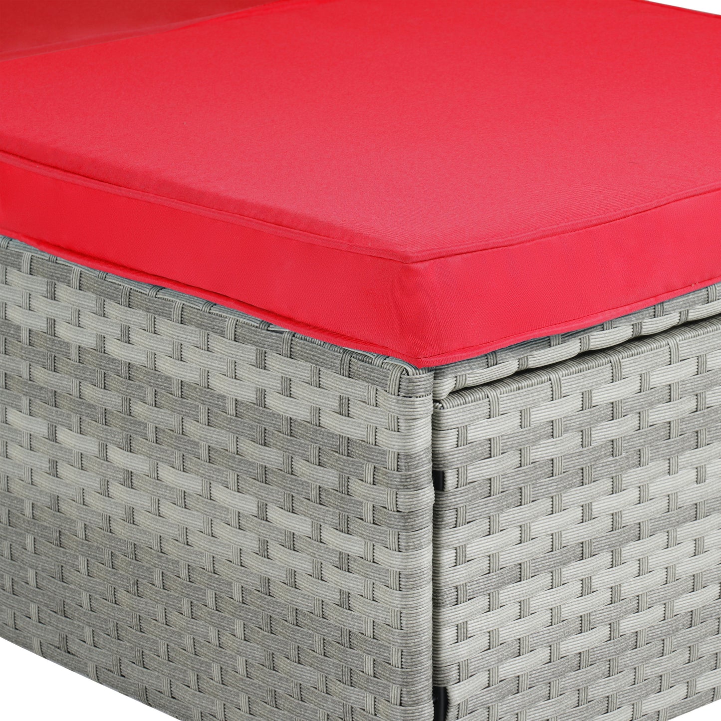 Outdoor PE Rattan Chaise Lounge Set of 2 with Table – Adjustable Patio