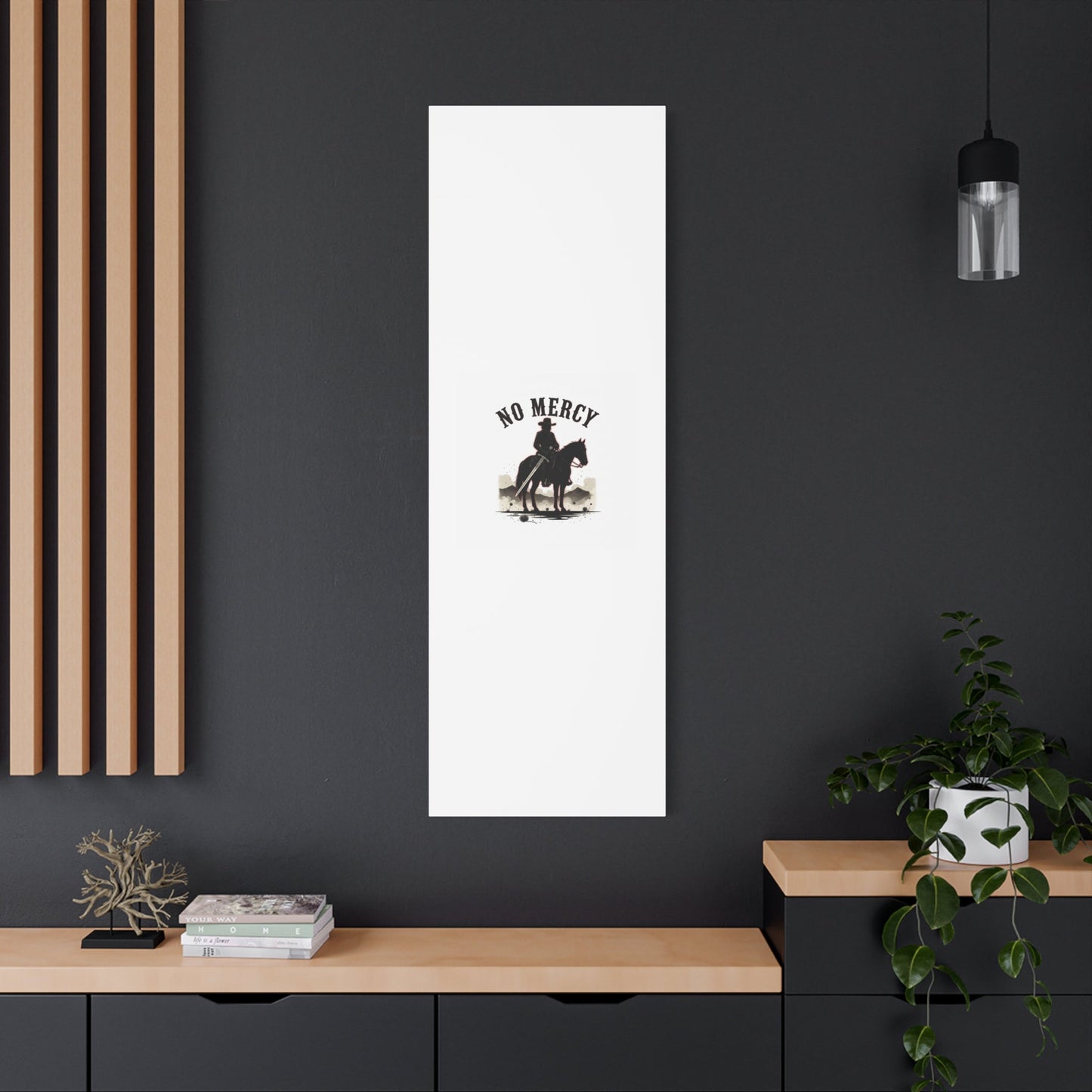 No Mercy Cowboy Skull Canvas | western skull art, gothic Americana