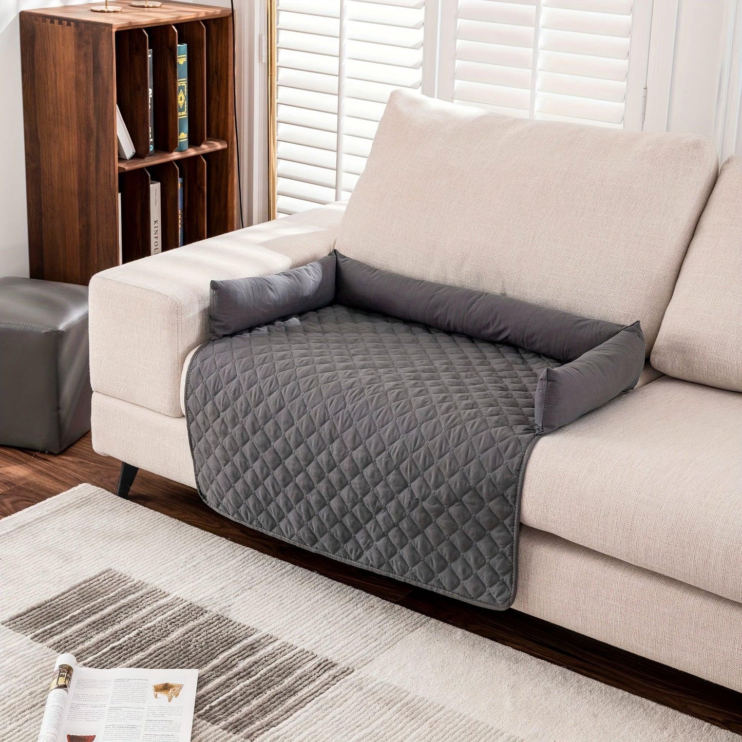 Fluffy Calming Dog Bed Sofa Cover - Pet Mat for Ultimate Comfort