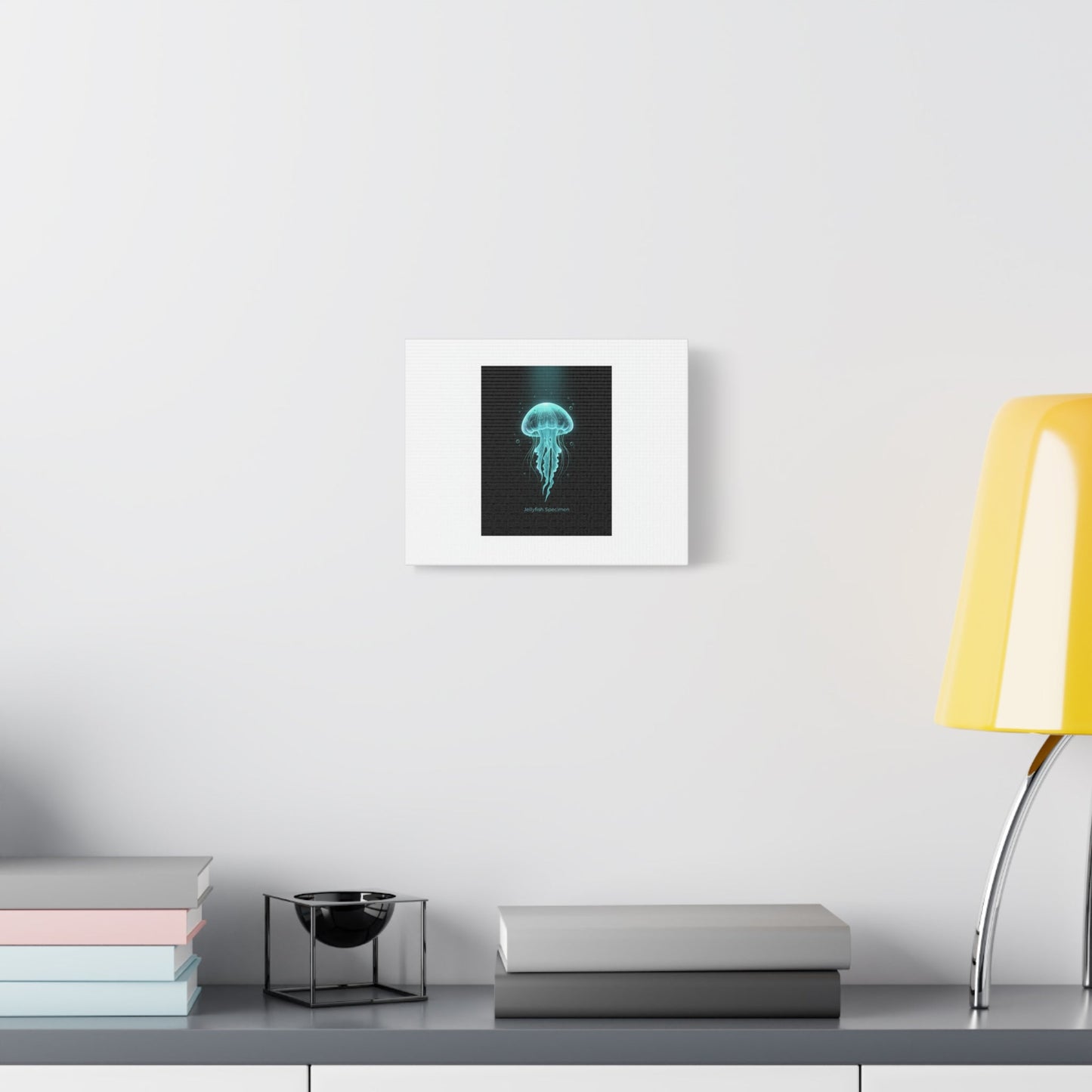 Bioluminescent Jellyfish Art Canvas | Deep Sea Aesthetic, Neon Glow