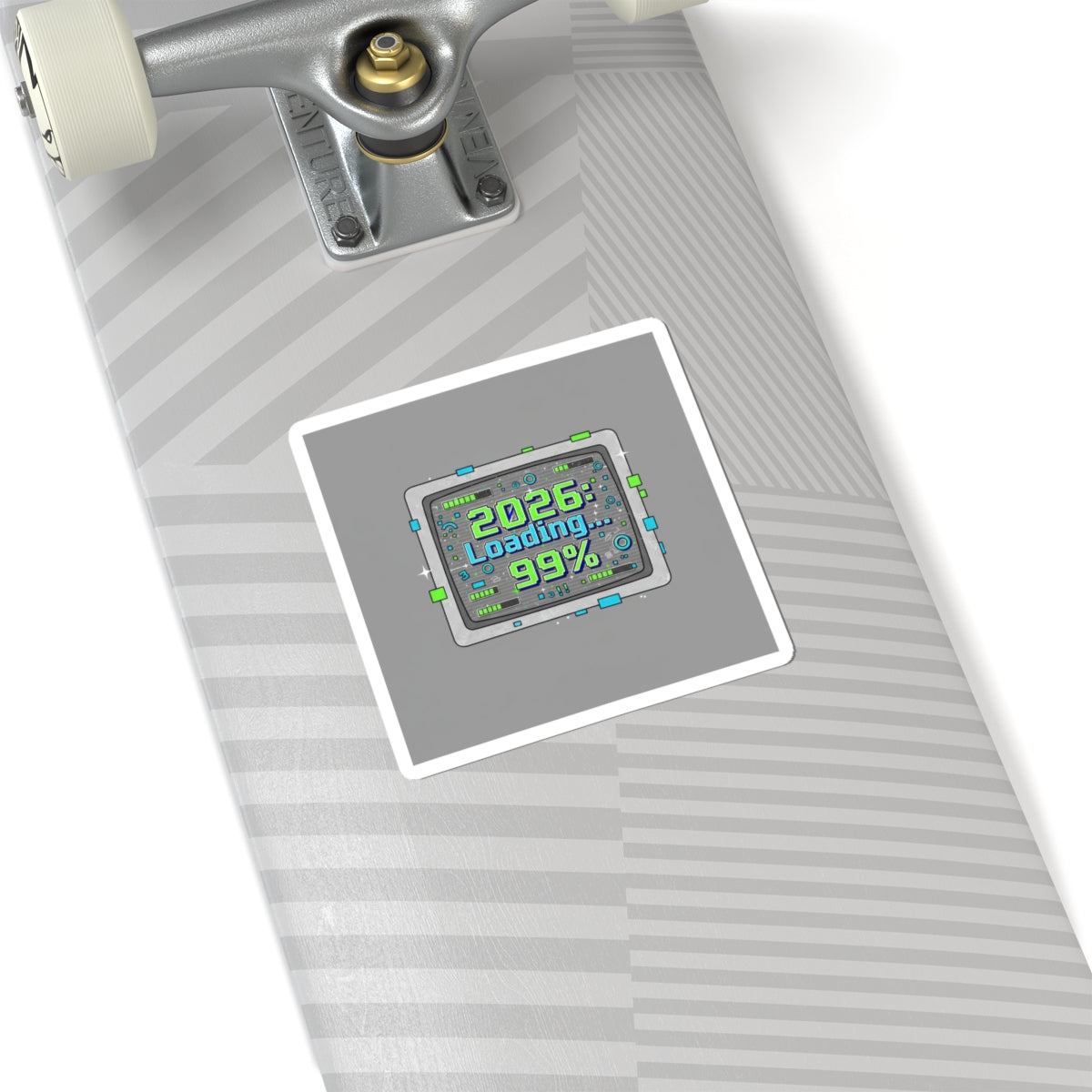 2026 Loading 99% Kiss-Cut Stickers | NYE countdown, retro system UI