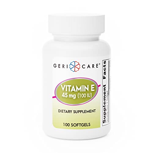 GeriCare Vitamin E 45 mg (100 IU) – Antioxidant Dietary Supplement (100 Softgels)