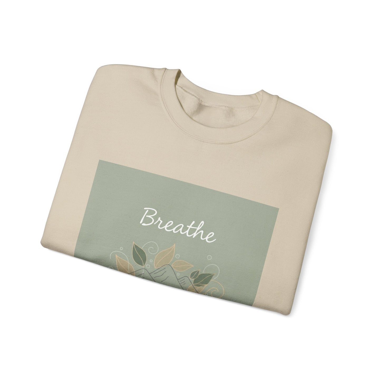 Breathe mountain leaf design Sweatshirt | nature vibes, calming minimal