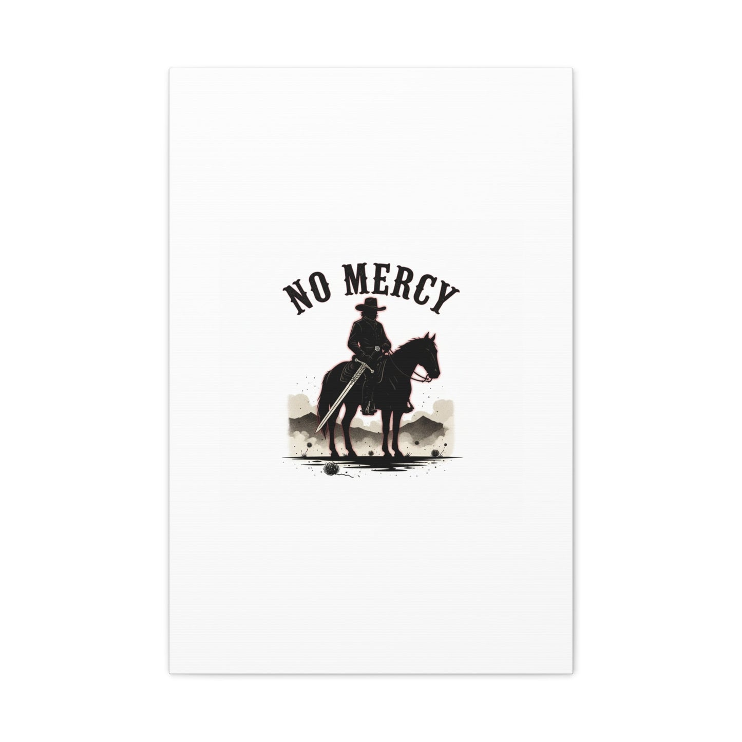No Mercy Cowboy Skull Canvas | western skull art, gothic Americana