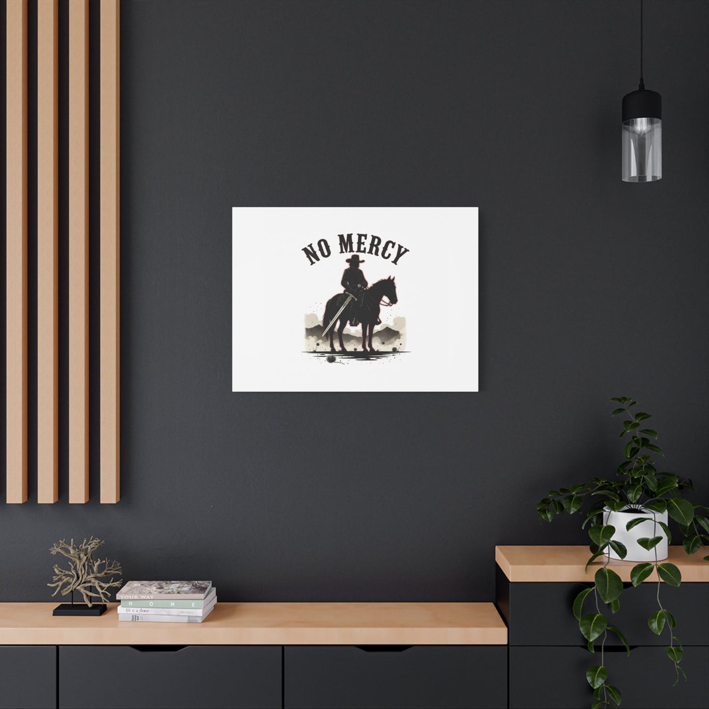 No Mercy Cowboy Skull Canvas | western skull art, gothic Americana